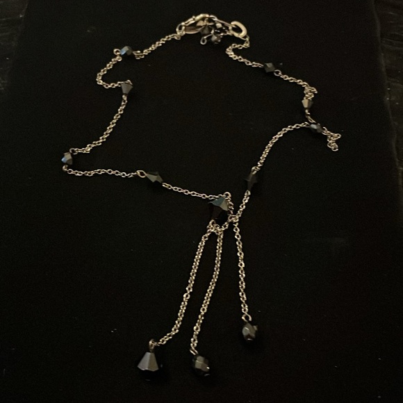 White House Black Market Black Beaded Dark Tone Chain Necklace - Picture 12 of 17